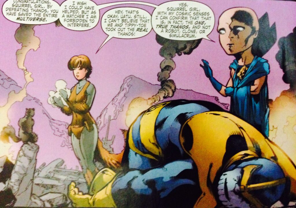 Garota esquilo vence Thanos !