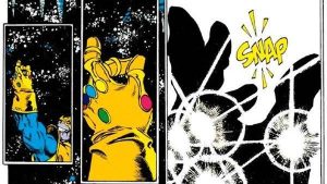 thanos destruindo metade do universo estralo
