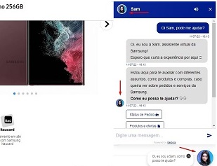 Sam assistente virtual samsung