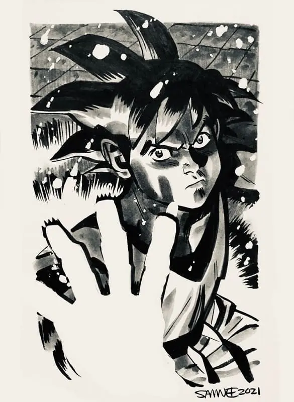 Goku desenhado por Chris Samnee
