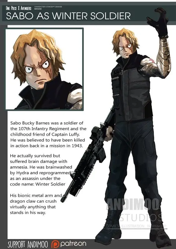 One Piece 01 - Vingadores - Sabo - Soldado Invernal - Arte Andimoo