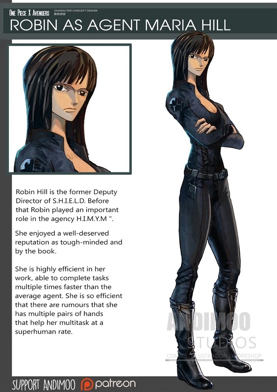 One Piece - Robin - Agente Maria Hill - Arte Andimoo