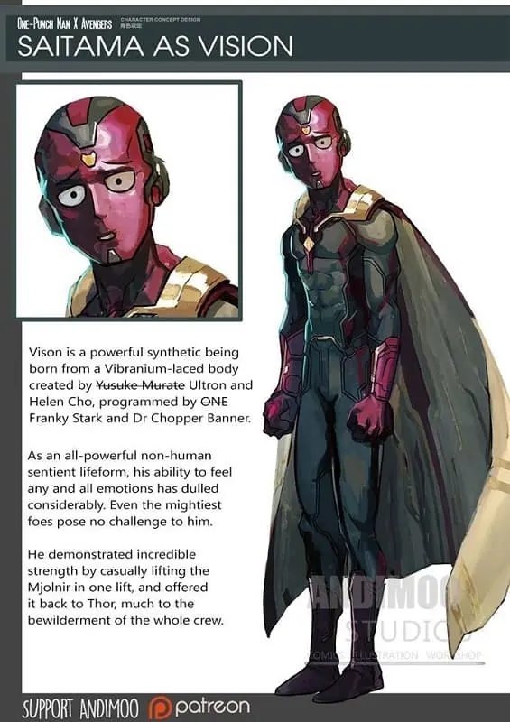 Saitama - Visão - One Punch Man - -Arte Andimoo