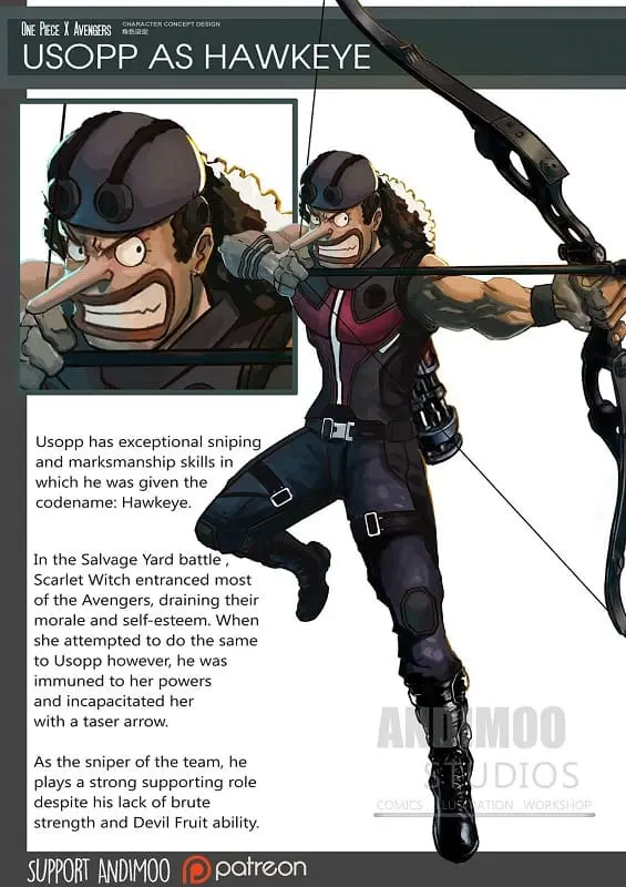 Usopp - Gavião Arqueiro - One Piece - Arte Andimoo